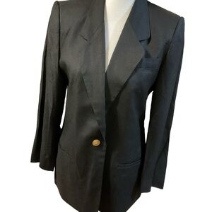 Talbots Black Linen Blend 6P Blazer